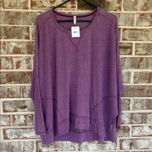 Free People Movement Purple First Choice Long Sleeved Dolman T-Shirt - Picture 1 of 12